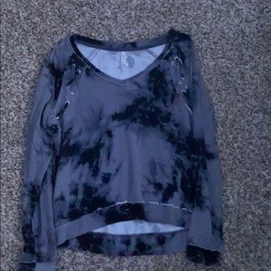 Grey and black tie dye shirt